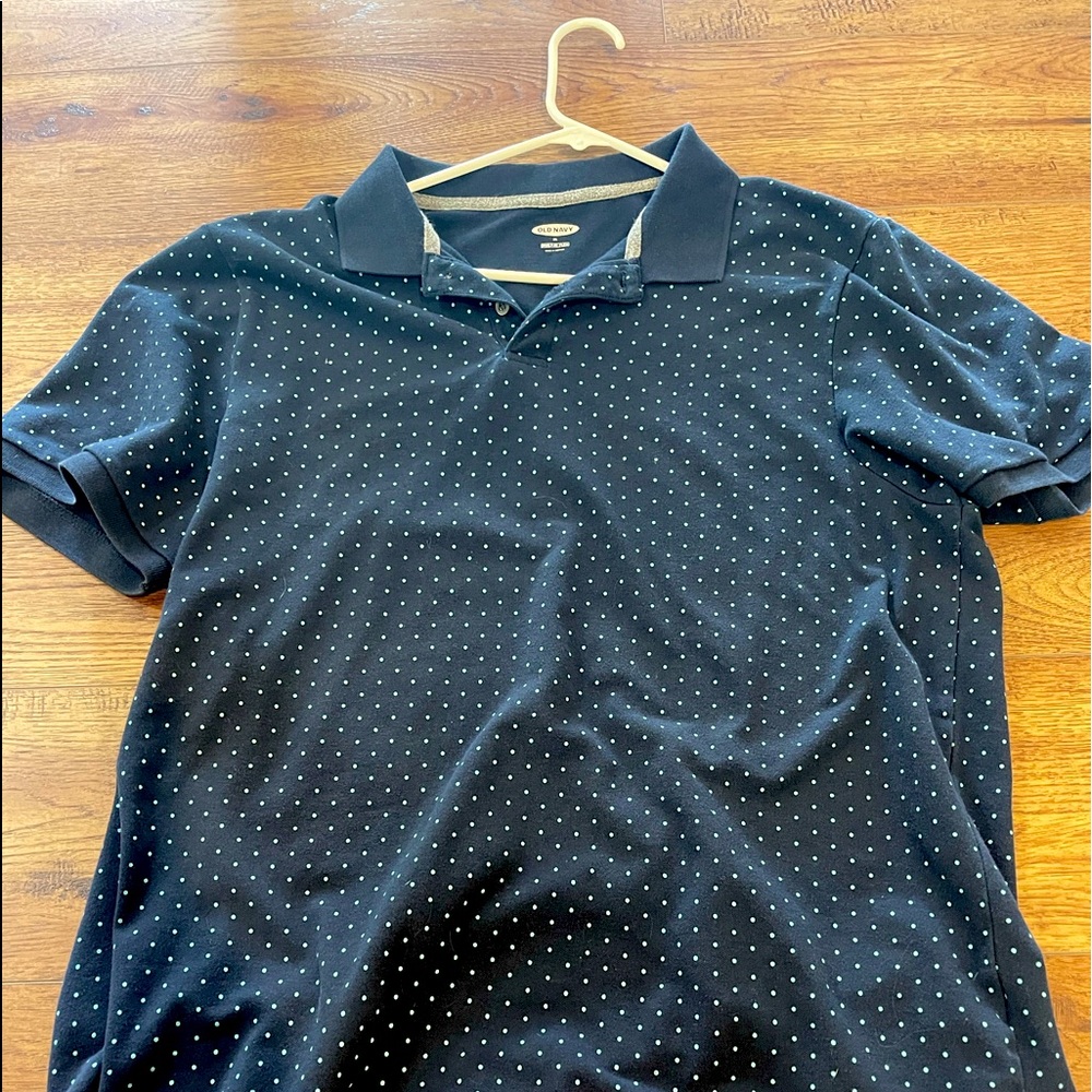 OLD NAVY Spotted Navy Blue Polo XL